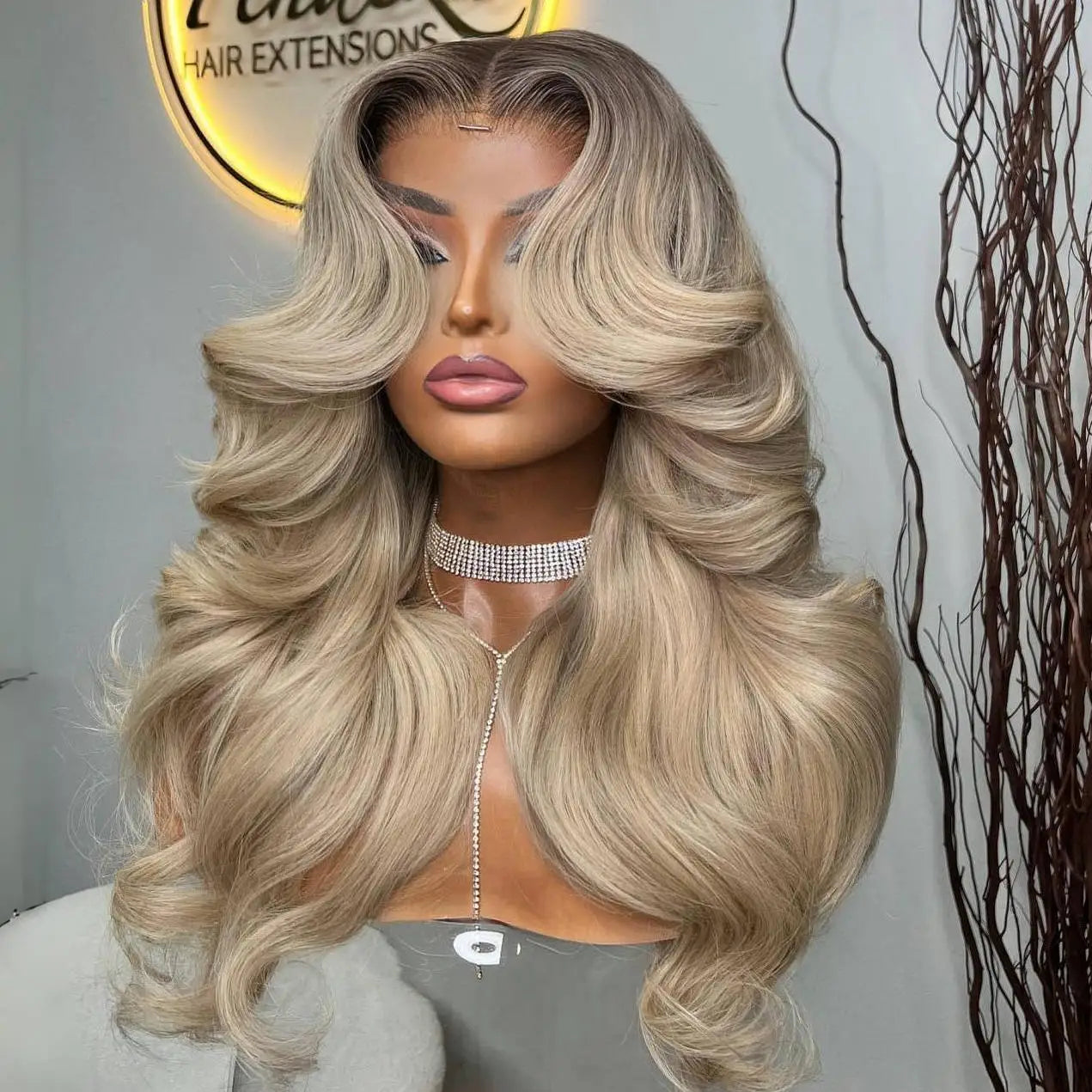 4C Style Women's Lace Front Wigs Full Brazilian Remy Body Wave Hair Transparent Lace Cap Large Size Silver Grey Raw Human Hair