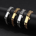 VEROMCA  Men's Hip Hop 18K Gold Plated Stainless Steel Fashionable Cubic Chain Link Men Bracelet
