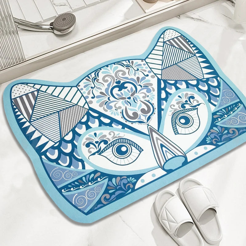 Bohemian Style Absorbent Quick Drying Anti Slip Floor Mat Soft Diatomaceous Earth Bath Mat