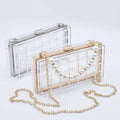Hot Sale Summer Ladies Transparent Boxed Purse Crossbody Handbag Trendy Women clear Acrylic Evening Clutch Bag