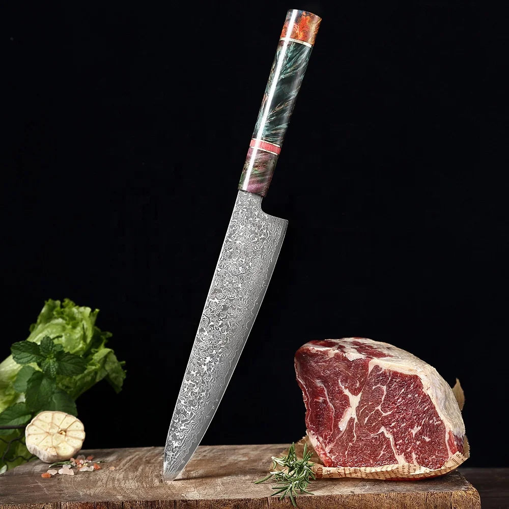 Custom Hand Forged Damascus Steel Chef Knife Sharp Blade Daily Kitchen Used Knife Chef Knife Damascus Steel Knife