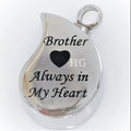 Big Religious Silver Plated Stainless Steel Water Drop Memorial Cremation Ashes Pendant Keepsake Mom Dad Aunt Necklace