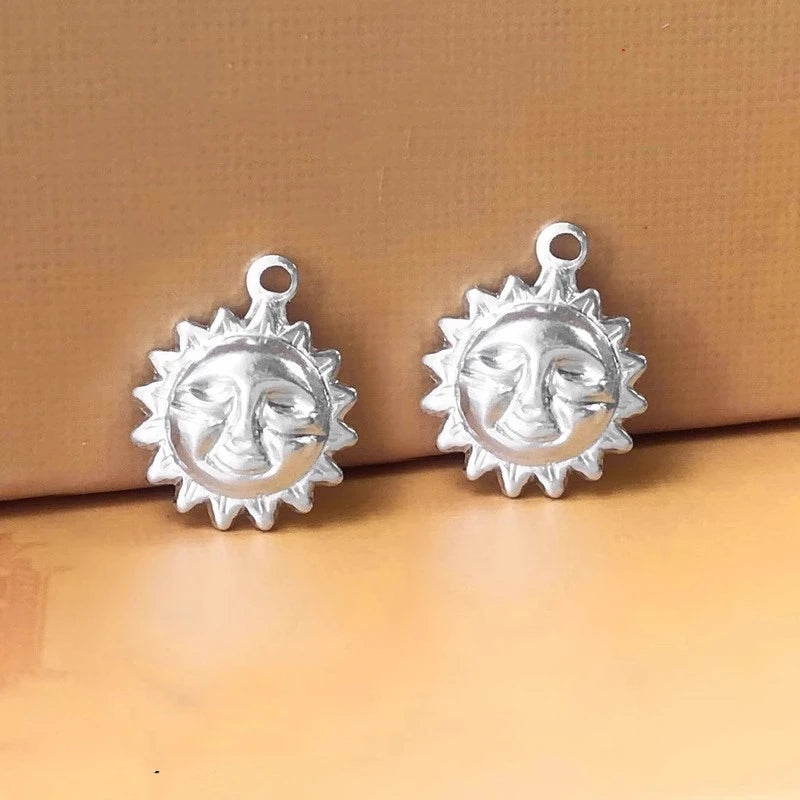 Fashion 925 Sterling Silver Sun Charms for Handmade Permanent Jewelry Making