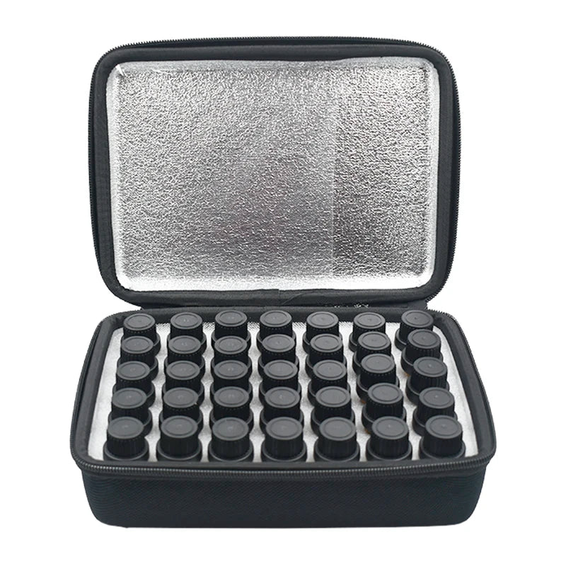 Portable 35 Slots Essential Oil Storage Hard case for 3ml 5ml Dustproof PE Foam Protective Eva Carry case for Essential Oils