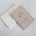 Romantic Gold Invitations Luxury Blush Pink Textured Velvet Hardcover Invitation Book Wedding Stationery