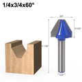 1/4 Shank Carbide Flat Tip 60 Degrees Wood Mill V groove Router Bits for Woodworking Carpentry Furniture CNC Cutting Tools