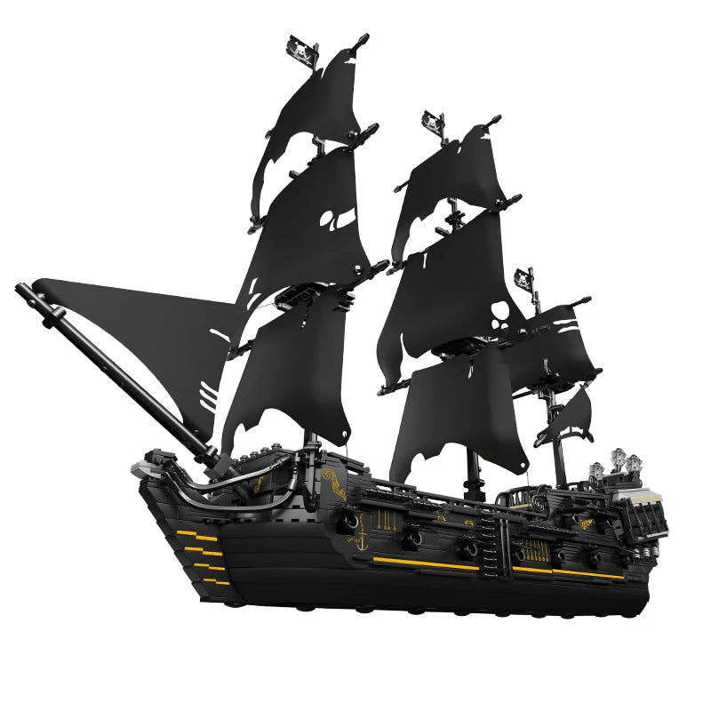 Mould King 13199 Black Pearl Queen Anne's Revenge Ship Boat Construction Building Block Toys Compatible 4195 4184