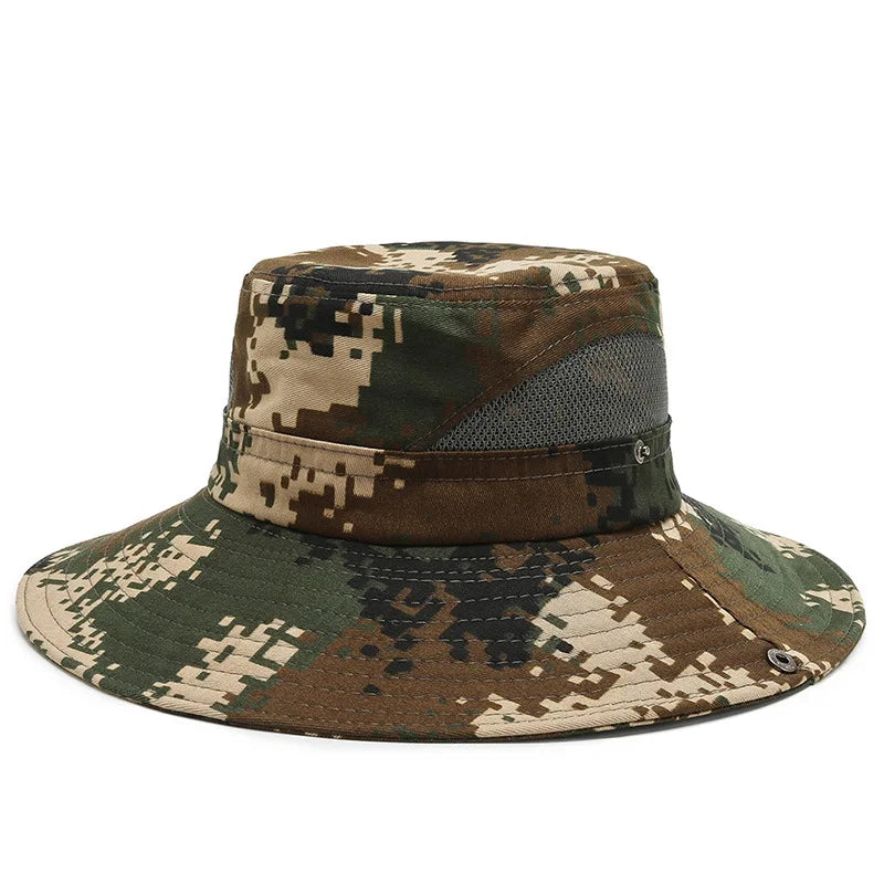 Boonie Outdoor Cap Hunting Fishing Hiking Custom Tactical Camouflage Bucket Hat Wide Brim Stylish Character Daily 3D Embroidery