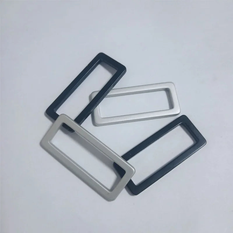Custom Logo Flattened 38mm Rectangle Ring with 25mm Aluminum Square Buckle Aviation Aluminum Special Bag Parts & Accessories
