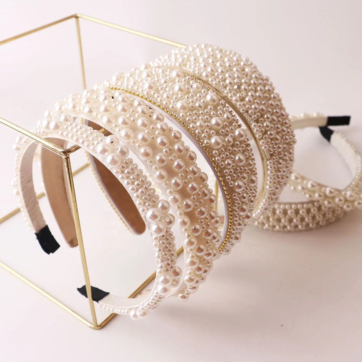 Fashionable Bridal Wide Luxury Pearl Headband Hair Accessories for Women Pearl Headband