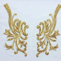 Shiny Golden Full Sequined Embroidered Mesh Lace Applique for Ethnic Clothes LT2559A
