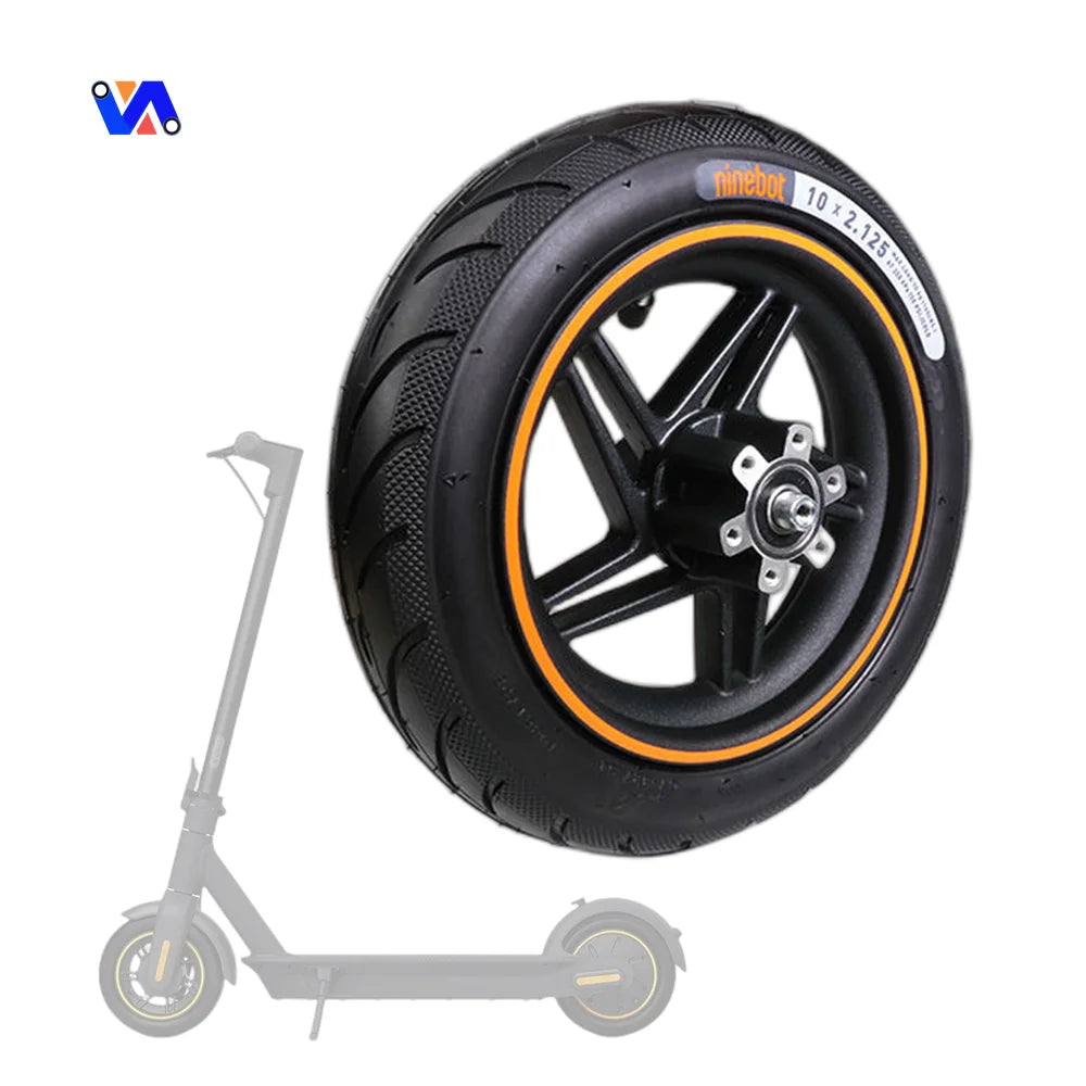 New Image Original Rear Wheel 10*2.125 Ninebot F-16 Electric Scooter Explosion-Proof Tire Assembly Aluminum Alloy + Rubber