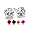 Jewelry Manufacturer Wholesale 925 Sterling Silver Stud Earrings for Women Girl Hypoallergenic CZ Birthstone Ear Studs Earings