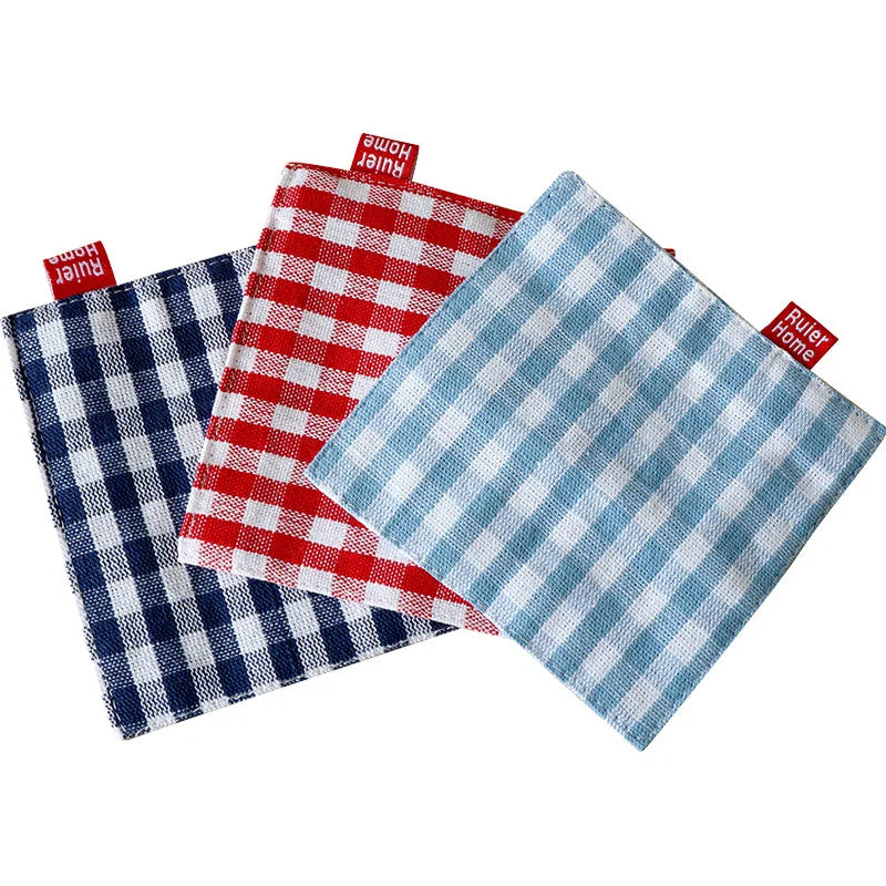 Japanese Style Grid Cotton Linen Coaster Cartoon Cup Mat Decoration Placemat Heat Pad Christmas Gift Kitchen Table Decor