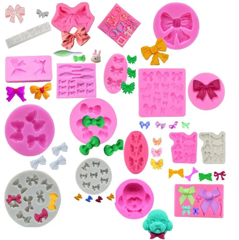 HY Bowknot Shape Silicone Mold for Sugarcraft Cake Decorating Tools