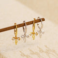 Europe and America Fashion Jewelry 925 Sterling Silver Bow  Cz Zircon Gold Plated Hoop Earring Jewelry for Women