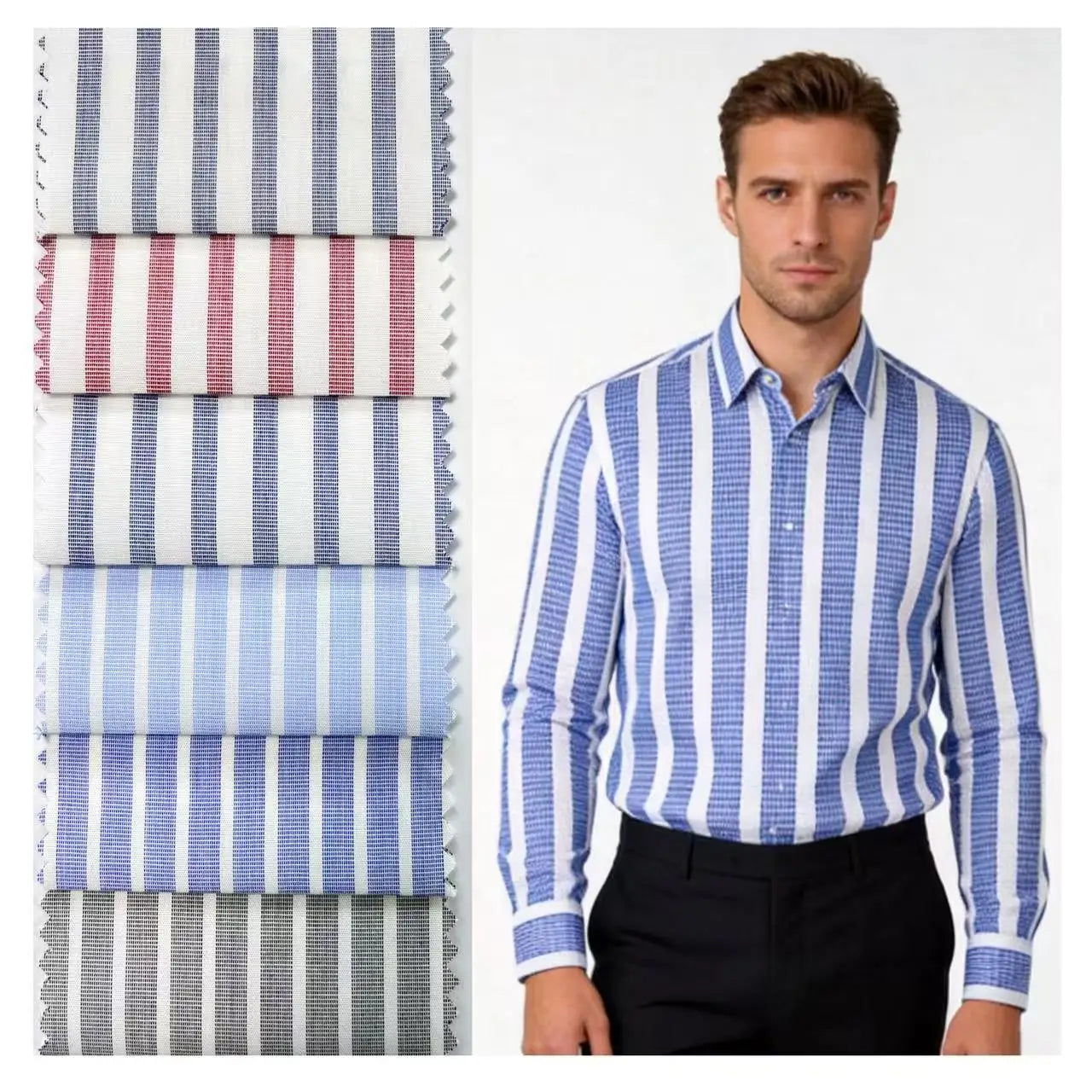 Fast Delivery Easy Care 40's 50's Combed Cotton Yarn Men Shirt Fabric