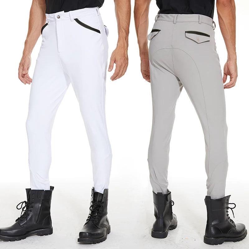 Men's Multi-Color Spandex Equestrian Training Breeches Custom Logo Knee Silicone Tight Horse Riding Pants with Jodhpurs Wear