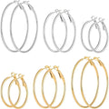 Hypoallergenic Hoops Women's Earrings Loop Earrings Stainless Steel Gold Silver Plated Big Hoop Earrings for Women Girls