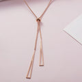 Simple Stainless Steel Rose Gold Triangle Necklace Geometric Double Triangle Pendant Necklace