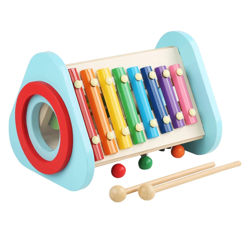 2023 New Design Montessori Educational Wood Music Toys Wooden Music Station Toy for Children