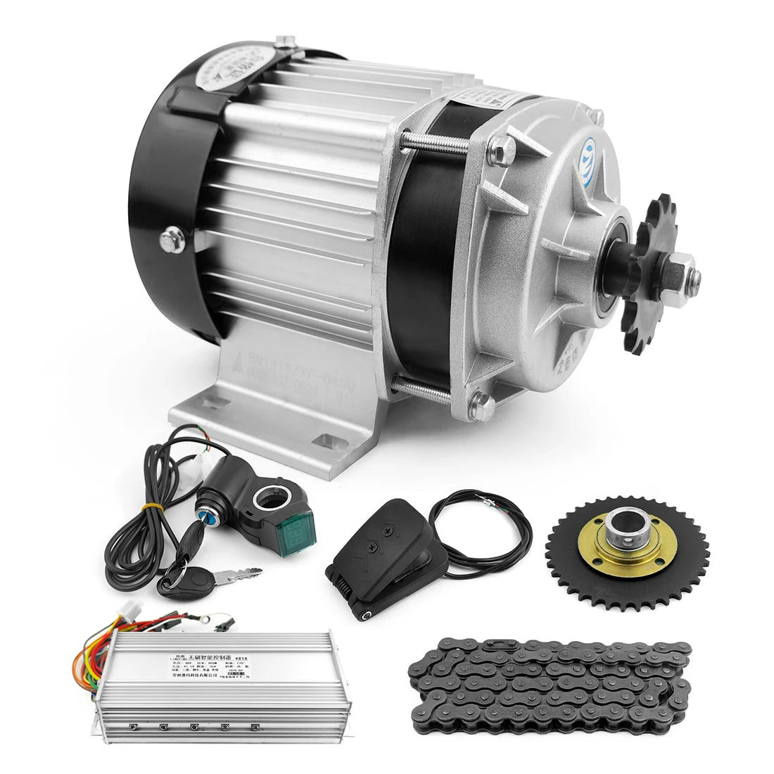 48V 500W Three Wheeler Bike Electric Motor Kit With Brushless Gear Reduction Motor and Foot Pedal Accelerator Motorcycle Chain