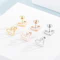 Cute Minimalist Korean Fashion Non Tarnish 18k Gold Plated Heart Stainless Steel Earrings Studs for Women