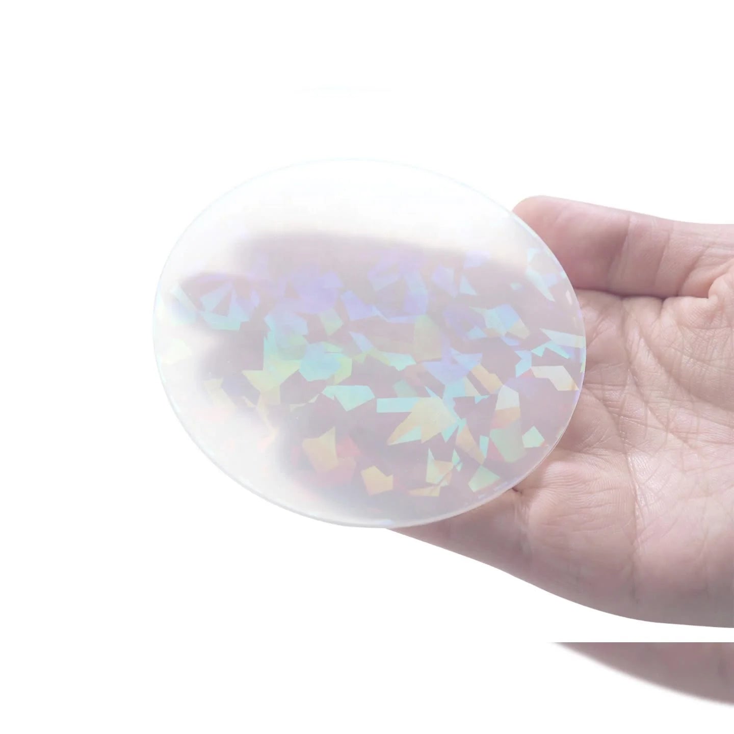 3.5 Inch Holographic Mat Square Round Insert Silicone Mold for Resin Casting