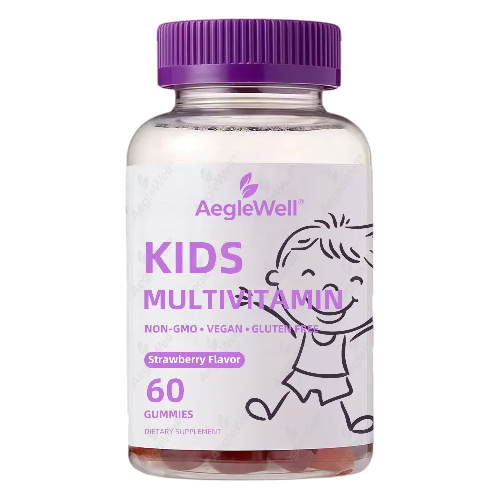 Aegelwell OEM Daily Kids Multivitamin Gummies Vegan Non-GMO Vitamin A D B6 B12 and C - Gluten-Free Gelatin-Free