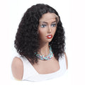 Indian Human Hair Lace Front Kinky Curly Wig Vendor YesWigs  Natural Curly Wave Bob Style 13x4 Swiss Lace Wig for Black Women