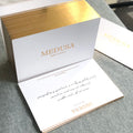 Free Design 700gsm Foiled Edge White Cardboard Embossed Business Cards with Golden Edge