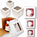 2 Layers Flower Cake and Flower Box Cardboard with Window Cake Box Cardboard Paper Cake Packaging Candy Gift Rigid Boxes