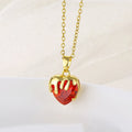 Cross-border Hot Selling Heart Necklace Boutique Colored Zircon Necklace Crystal Stainless Steel Necklace for Women