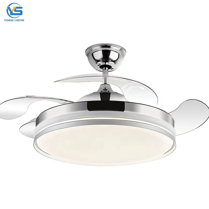 Y188 Modern 4 Blades 42inch Remote/APP/Voice Control LED Ceiling Fan with Light for Bedroom