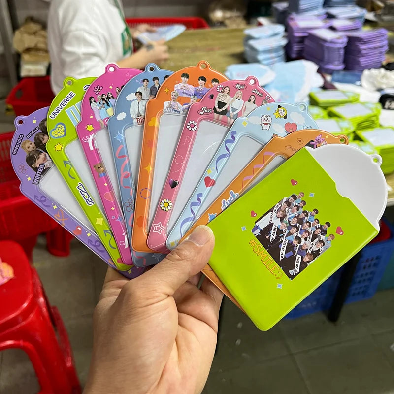 Small QTY PVC Keyring Album Personalised Custom Original Photo Card Keychain Kpop Photocard Holder Sleeves