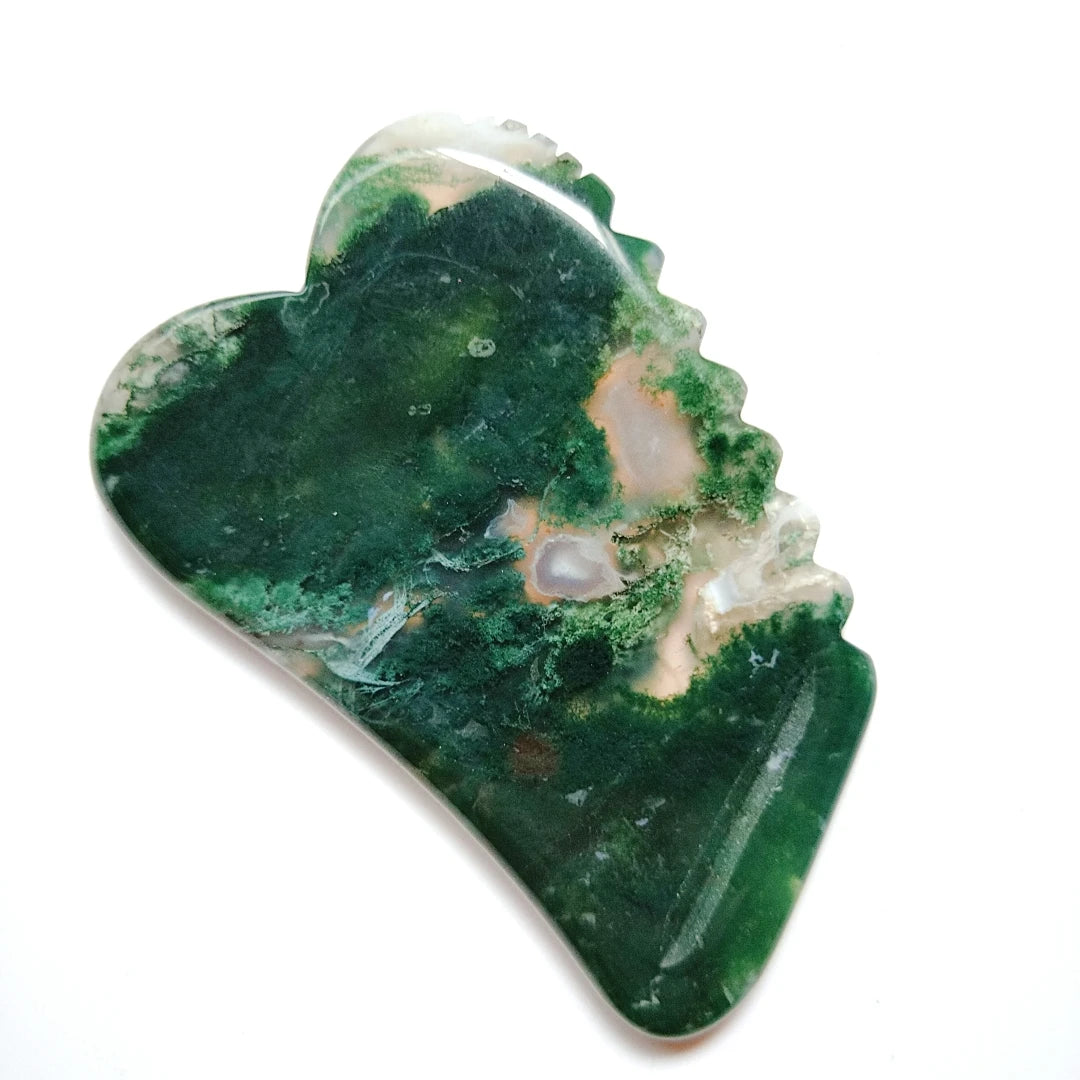 DIY 2025 Summer Hot Item Moss Agate Guasha for Facial Massage Tools for Gift