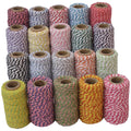 20m Spool 2mm 12ply Colored Cotton Twine Christmas Gift Wrapping Bakers Twine Colorful Cotton Cord String Packaging Ropes