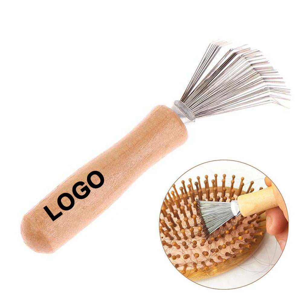 Custom Logo Hair Remove Brush Multi-Function Stainless Steel Wooden Hairbrush Cleaner Comb Paw Design Multi-Use Styling Tool