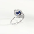 S925 Sterling Silver Devil's Eye Swivel Ring Blue Eye Index Finger Ring Women's Classic Engagement Gift Wholesale Anxiety Relief