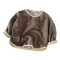 Children's Striped Long-sleeved Bottoming Shirt Girls Fashionable Round Neck Loose T-shirt