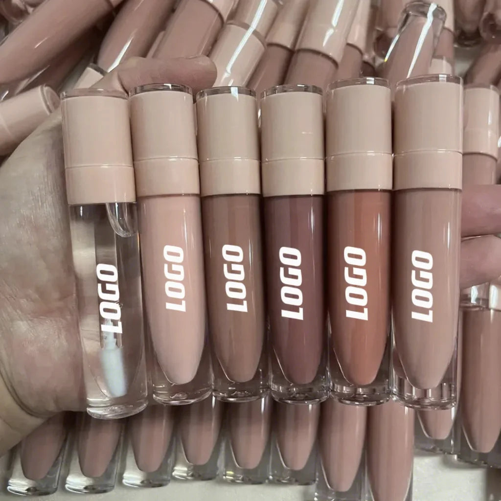 Customized Logo Clear Factory Private Label Shimmer Nude Vegan Glossy Lipgloss Vendor
