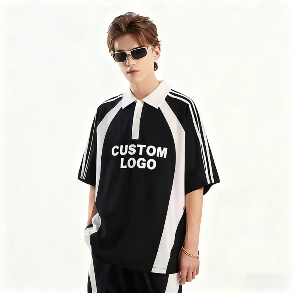 Customized for Drop Shoulder Oversized Knitted Hip Hop Men's T-Shirt 100% Cotton Heavyweight Casual