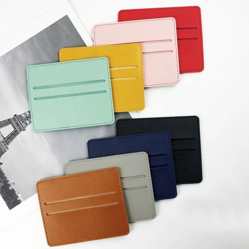 Cheapest Promotion Gift Sublimation Cash Bank Wallet Ultrathin Mini PU Leather Credit ID Card Holder Men