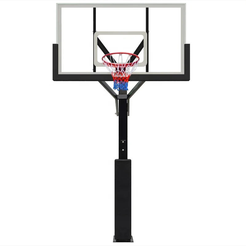FIBA 72 Inches Glass Backboard Basketball Stand Portable Adjustable Height Basketball Hoop Stand with Rim for Teens Adults