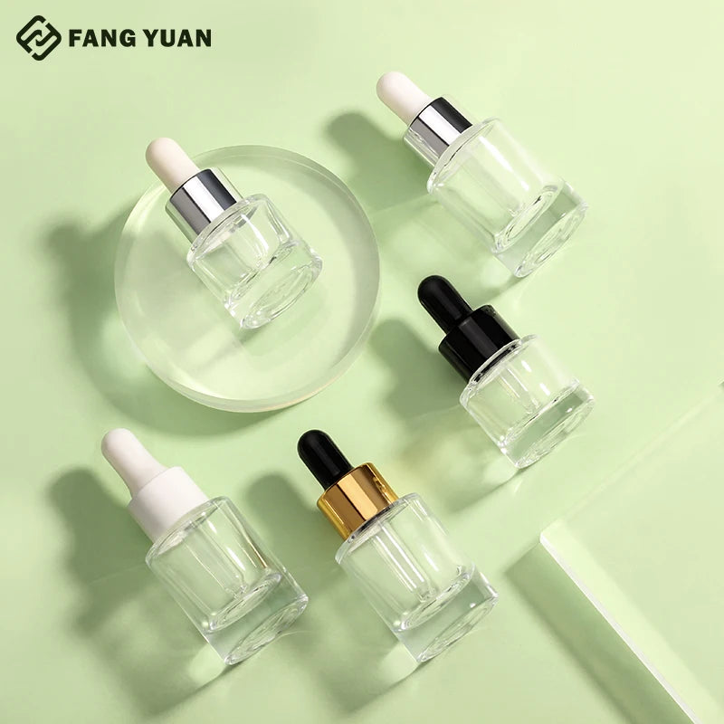New Style Small Glass Dropper Bottle  5ml 10ml 15ml 30ML 50ml Cosmetic Essential Oil Bottles Serum Hair Oil Bottle