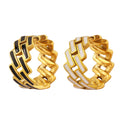 Fashion Couple Ring Stainless Steel Black and White Jewelry Ring