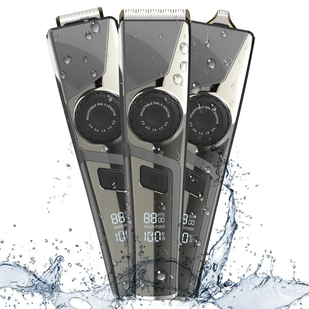 3 in 1 Professional Hair Trimmer Waterproof Men Grooming Kit Ceramic Blade Shaver Male Hair Clippers Haircut Machine