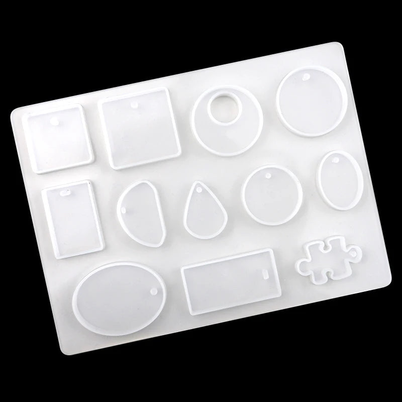 1060 Water Drop Ellipse Puzzle DIY Crystal Glue Dropping Mold Silicone Mirror Pendant Decoration Resina Moldes Silicona
