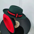 New Arrival Custom Two Tone Red Fedora Hat Plain Upturned Roll Short Brim Bowler Trilby Hat for Men for Parties