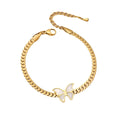 AA00548 Butterfly Necklace Earring and Bracelet Set Personalized Stainless Steel Gold Chain Jewelry Set for Women Party